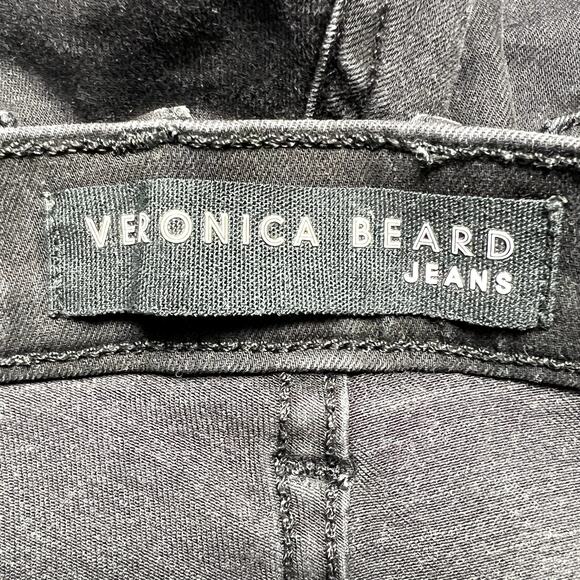 Veronica Beard Debbie Skinny High Rise Jean Ankle Coated Black Womens 0 25 Waist - Picture 7 of 9